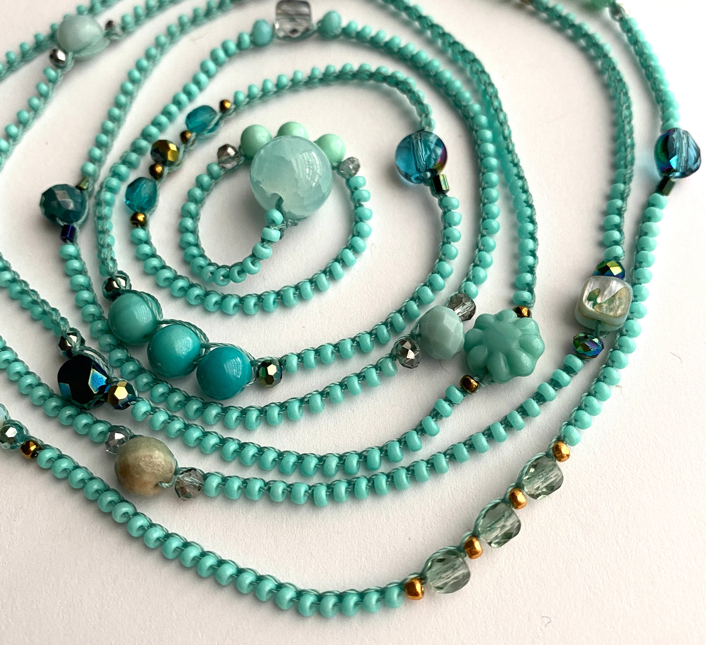 Pale aqua layering necklace