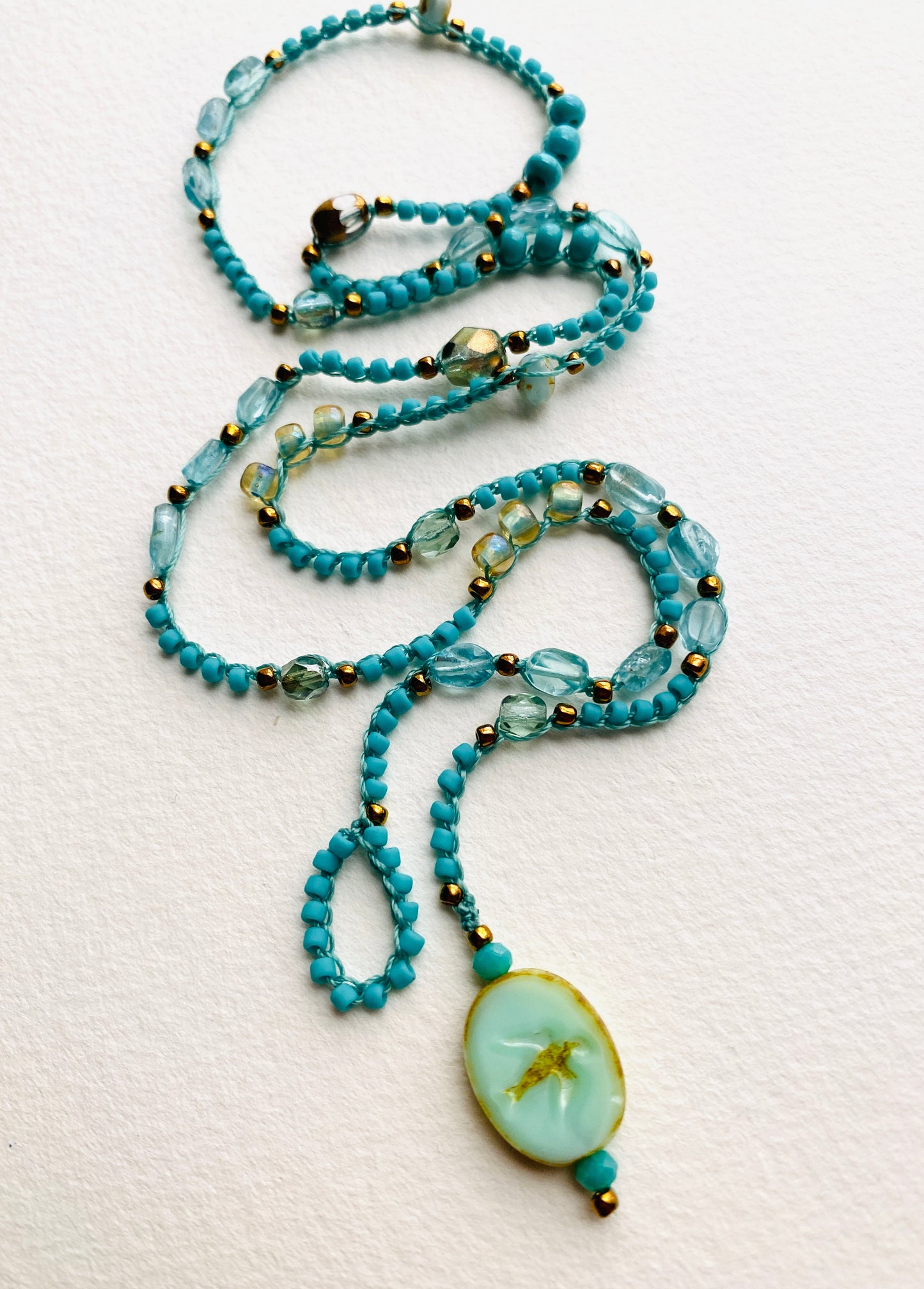 Aqua bird necklace
