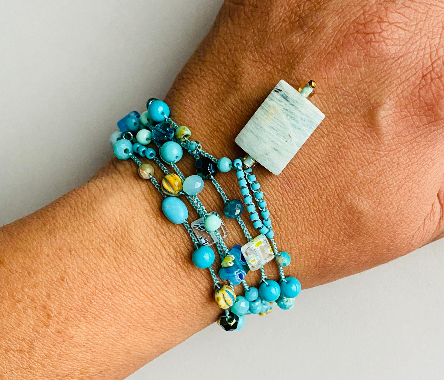 Aquamarine layering necklace