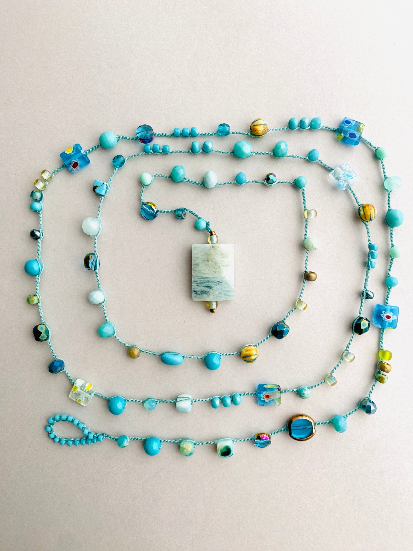 Aquamarine layering necklace