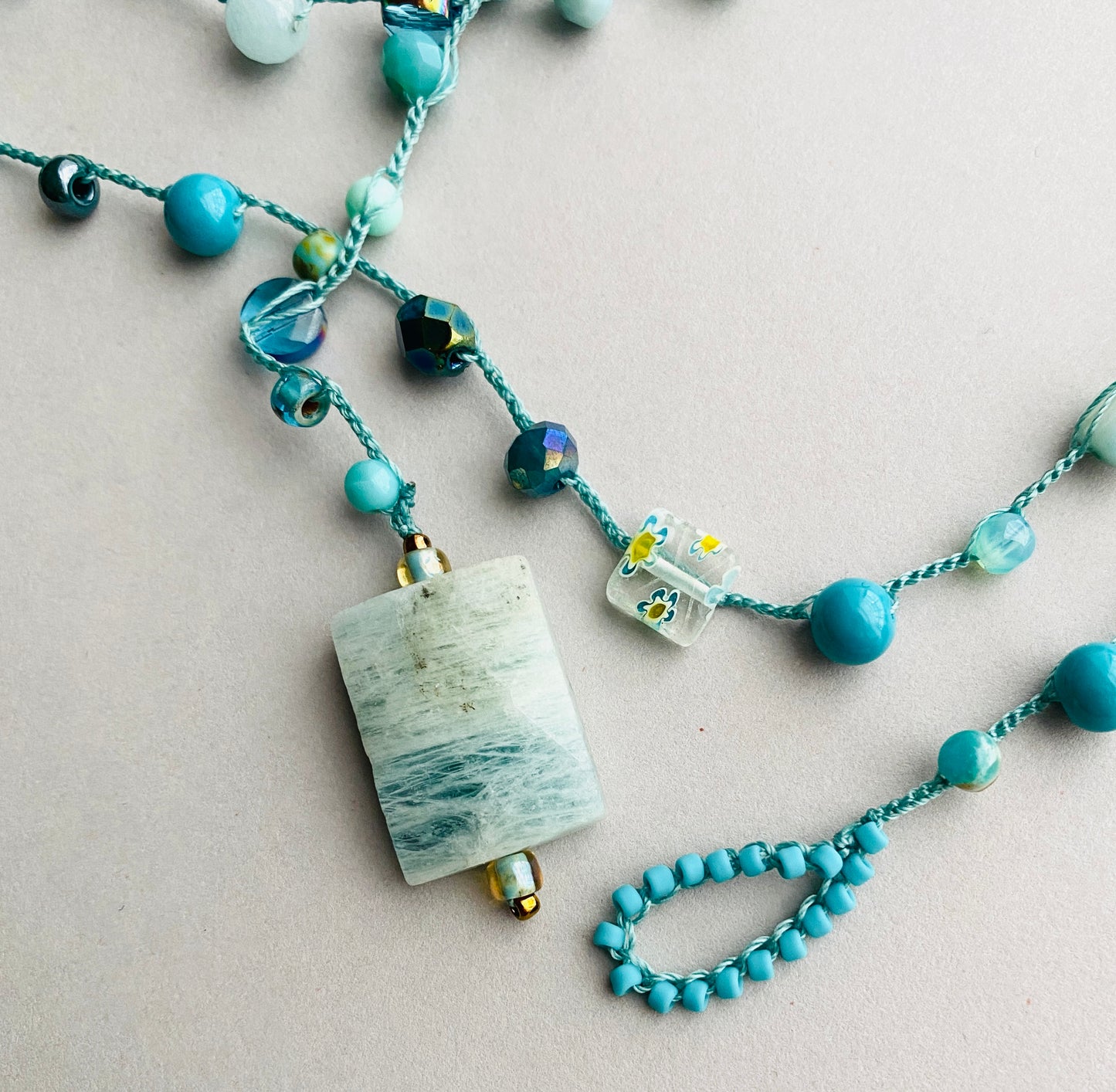 Aquamarine layering necklace