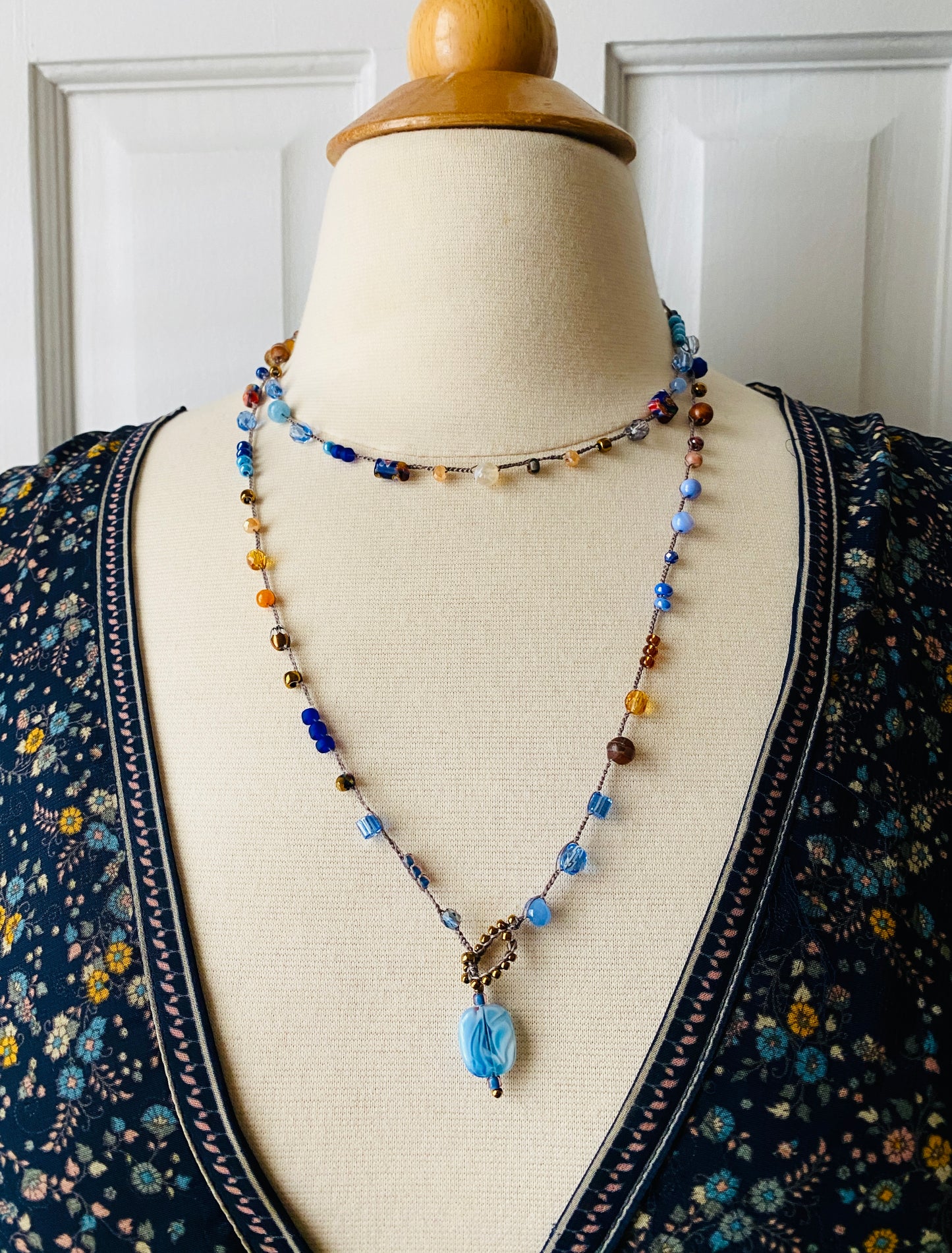 Blue sky terra mix necklace