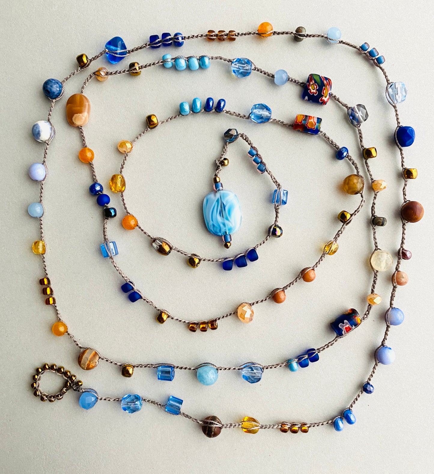 Blue sky terra mix necklace