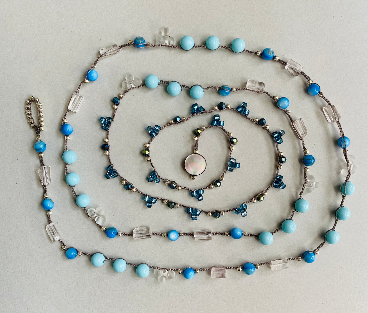 Soft rain crochet necklace