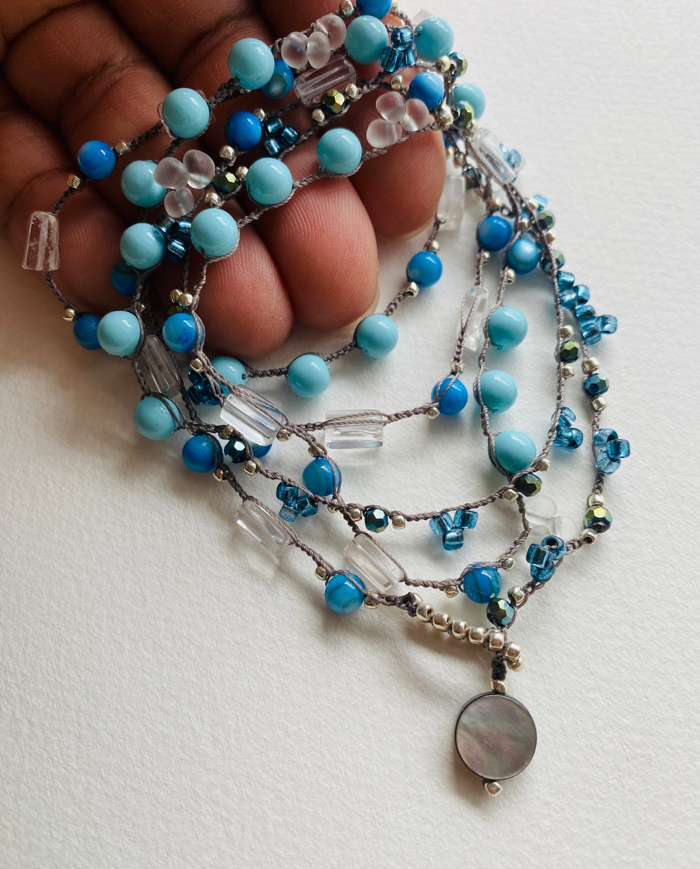 Soft rain crochet necklace