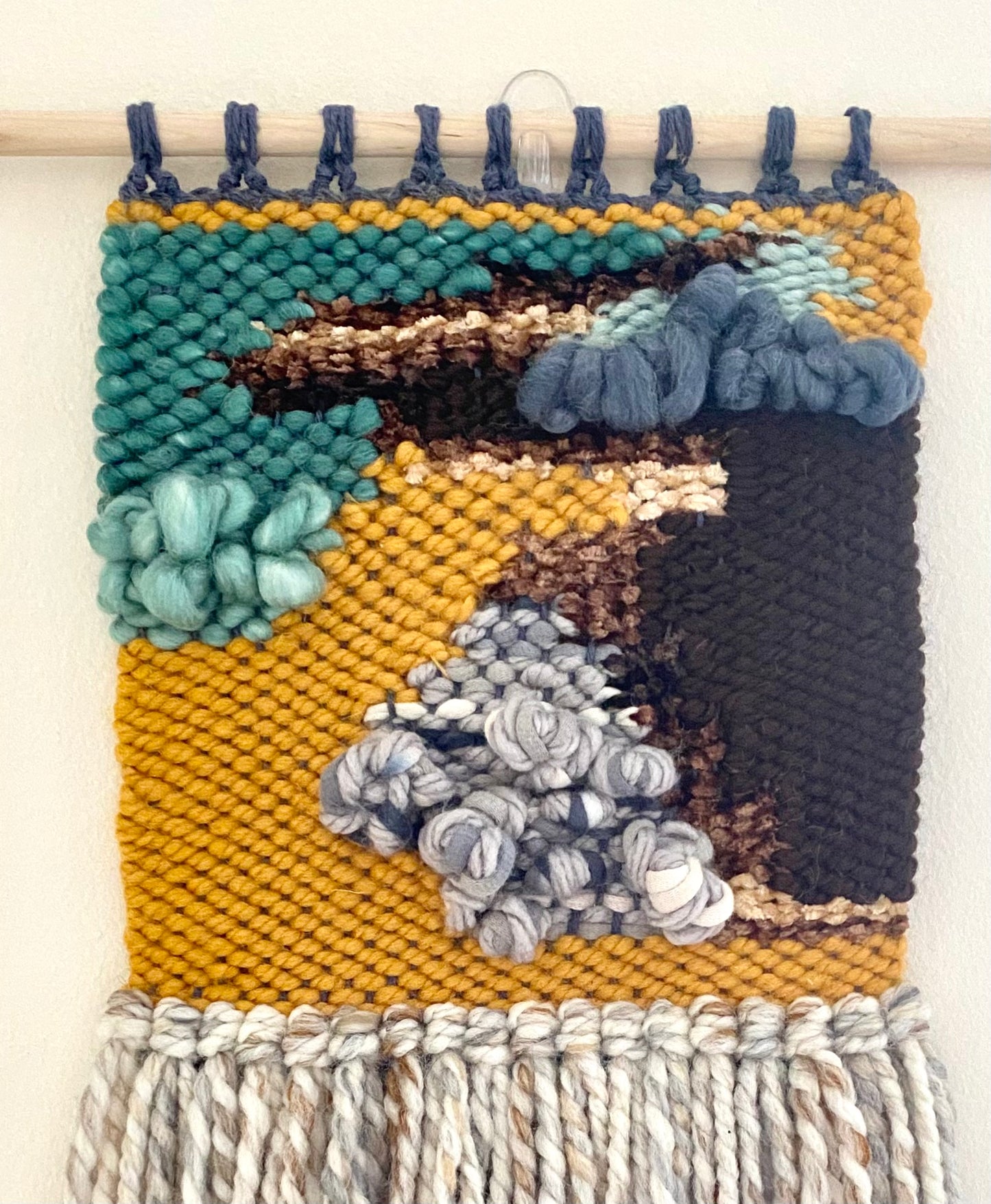 Desert night small woven wall hanging
