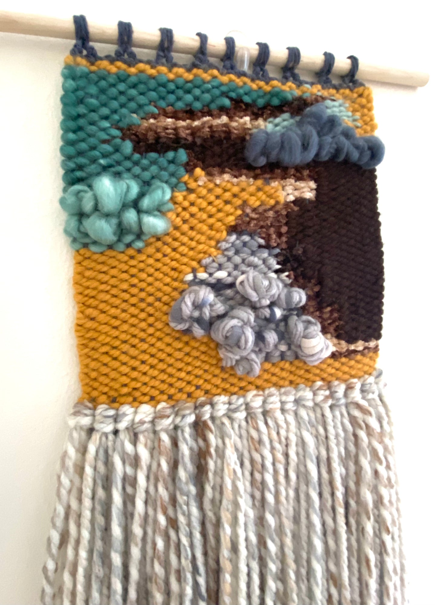 Desert night small woven wall hanging