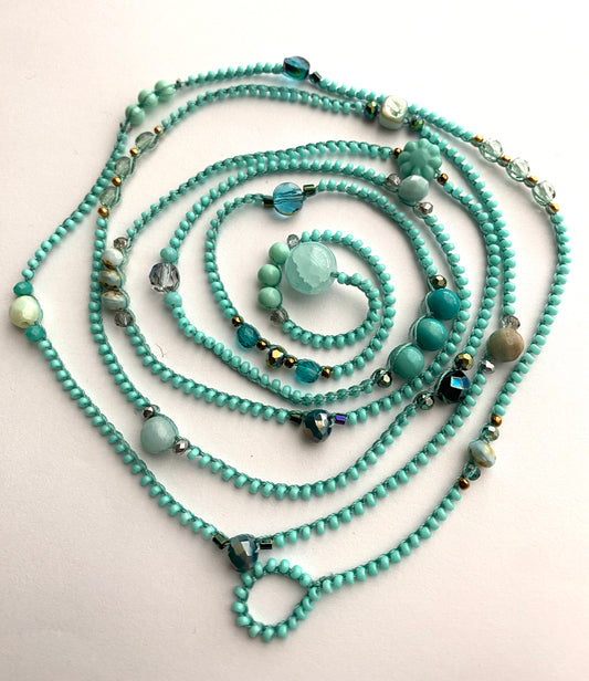 Pale aqua layering necklace