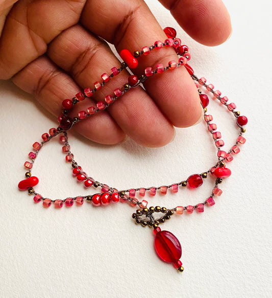 Red drop necklace