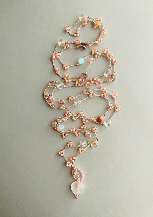 Pink heart necklace