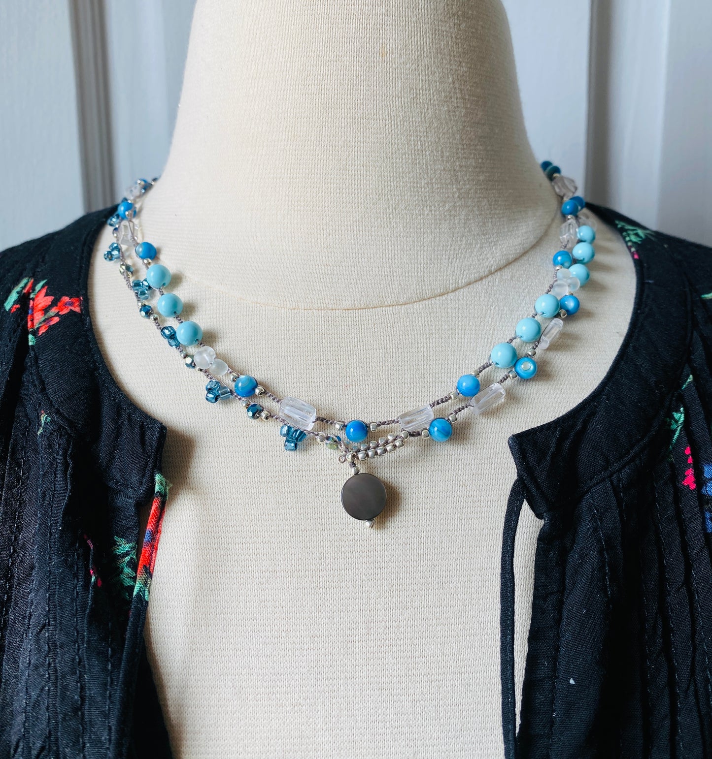 Soft rain crochet necklace