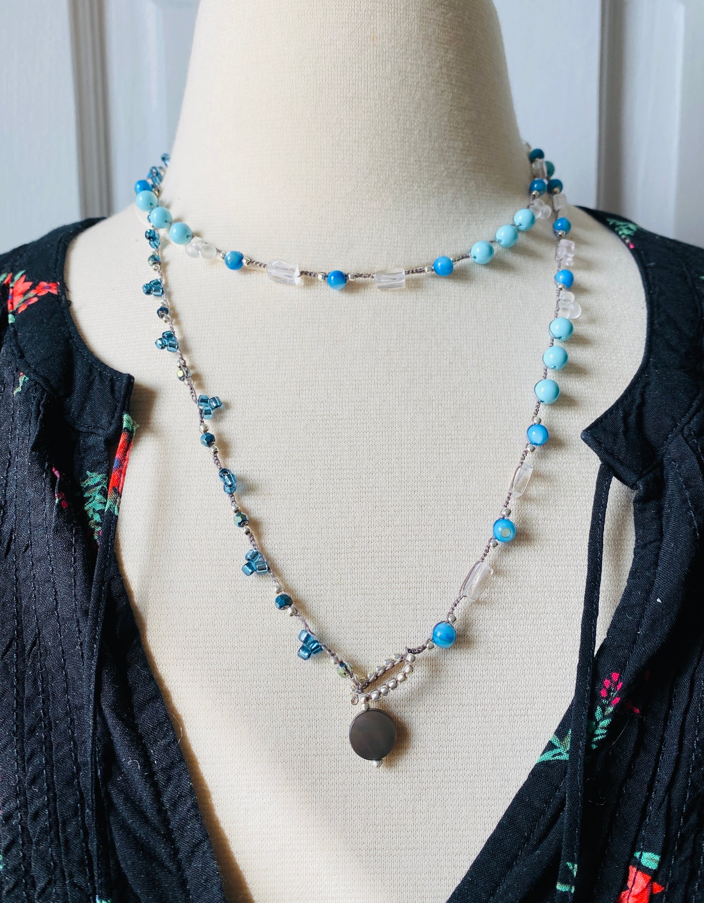 Soft rain crochet necklace