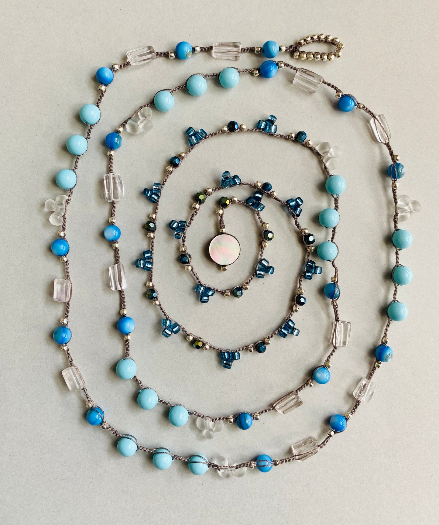 Soft rain crochet necklace