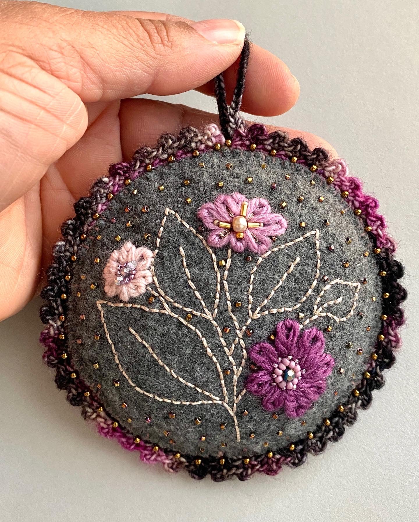 Lilac flowers little pillow wall ornament